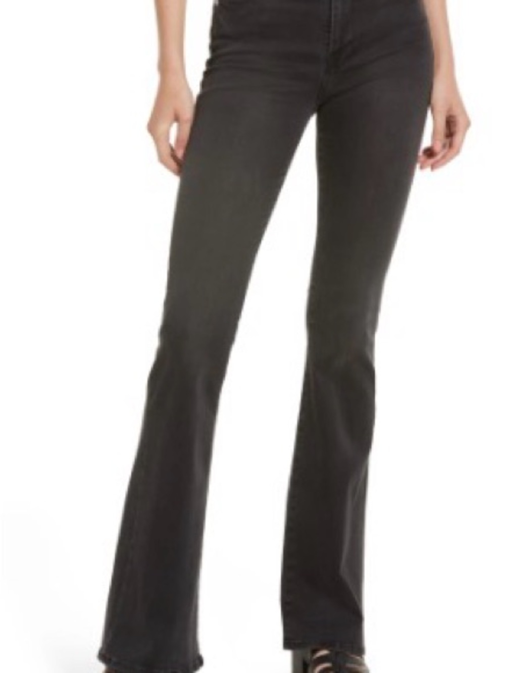 Frame Denim Black High-Rise Flare Jeans